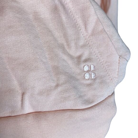 Sweaty Betty peachy pink lightweight v cut crop hoodie - Picture 3 of 4